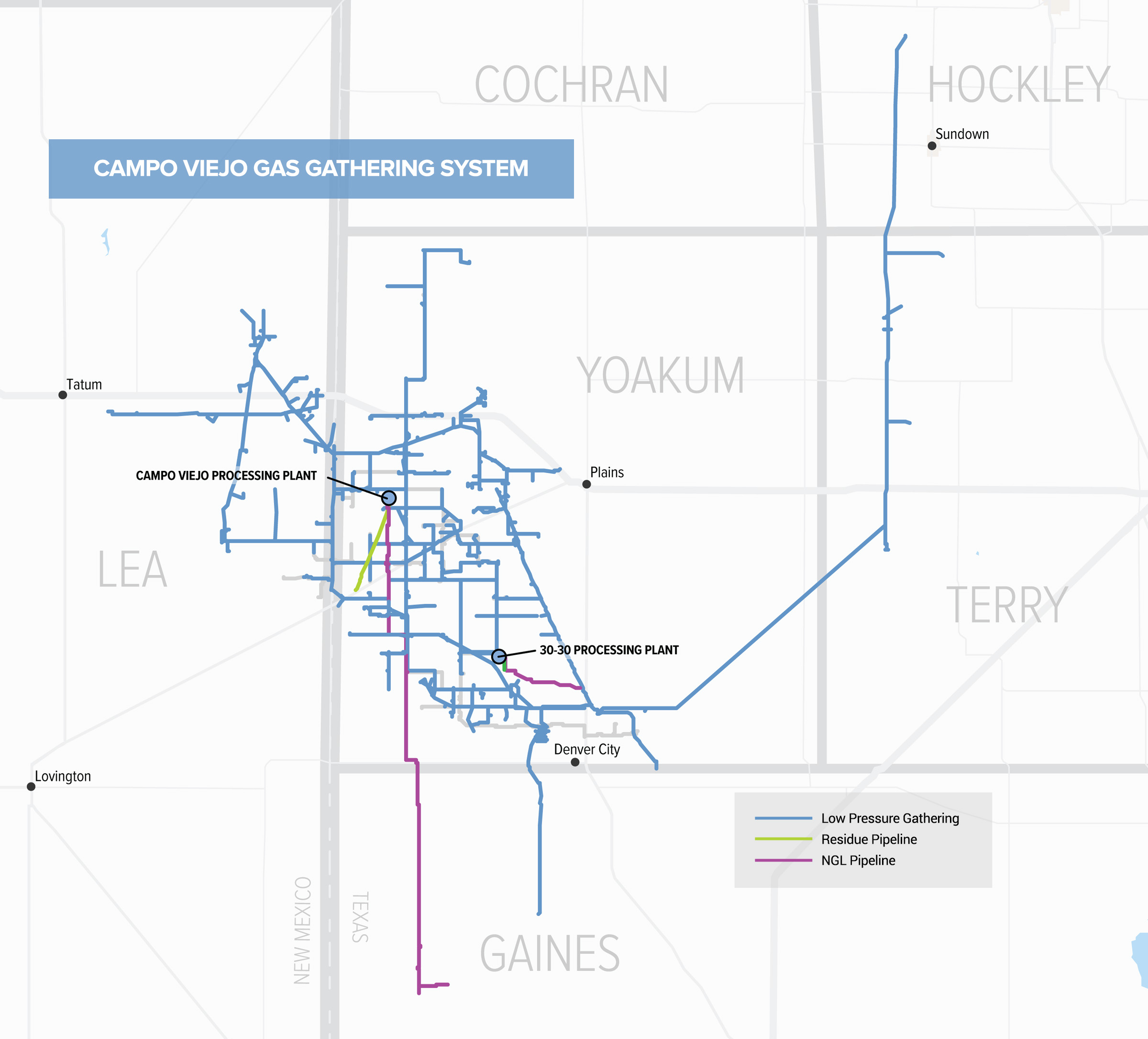 Campo Viejo Gas Gathering System Map