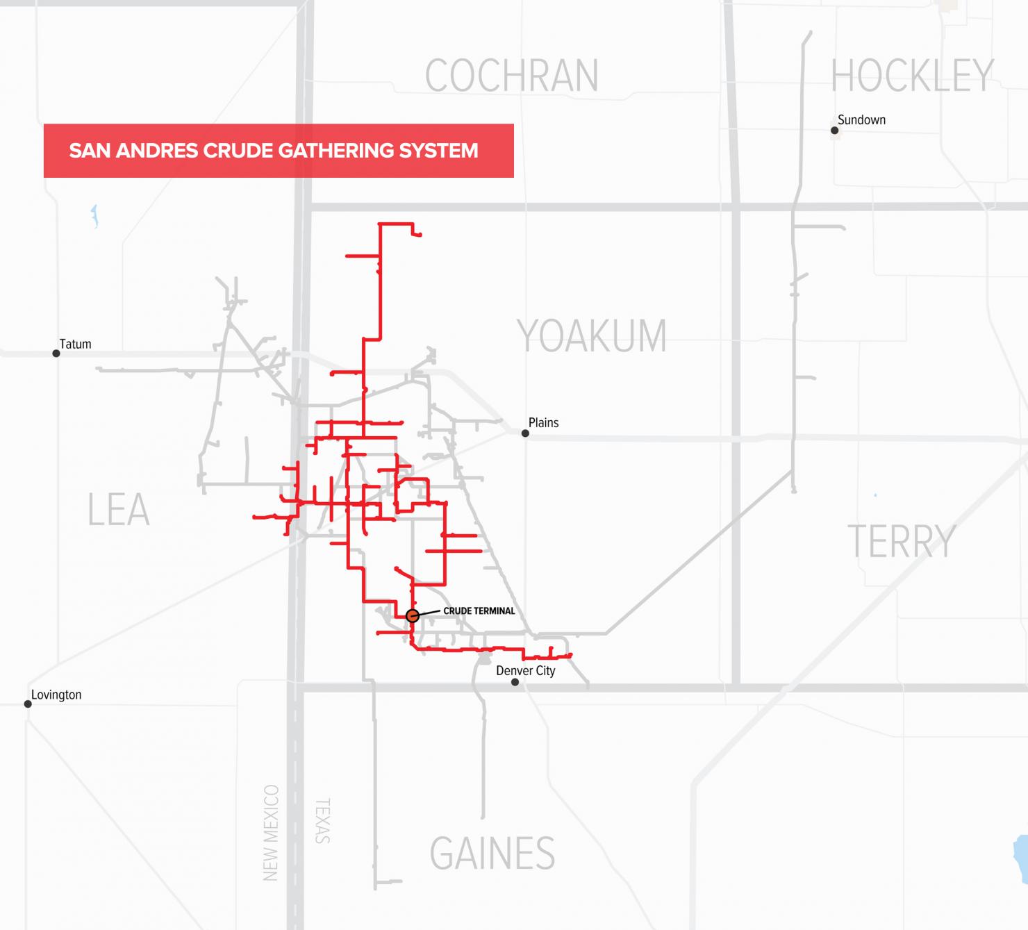 San Andres Crude Gathering System Map